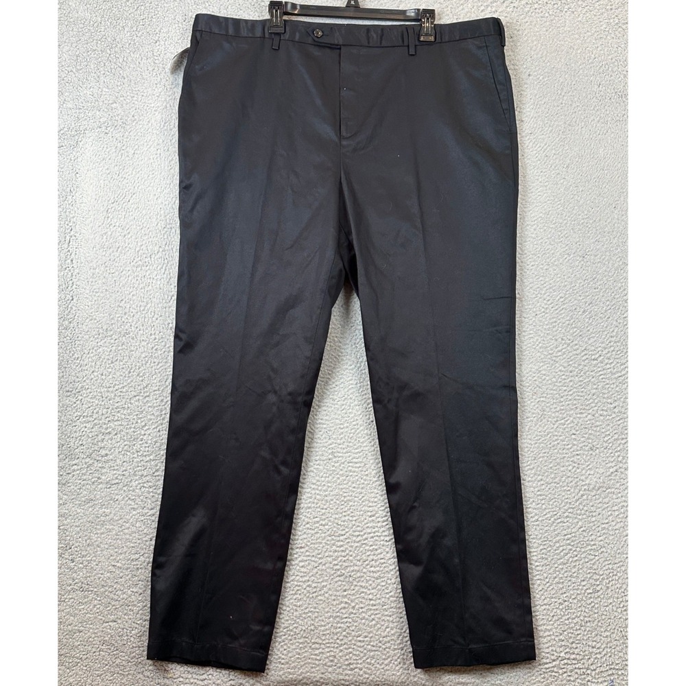NEW Jos. A. Bank Traveler Pants Men 44X32 Black Chino Flat Front Casual Straight